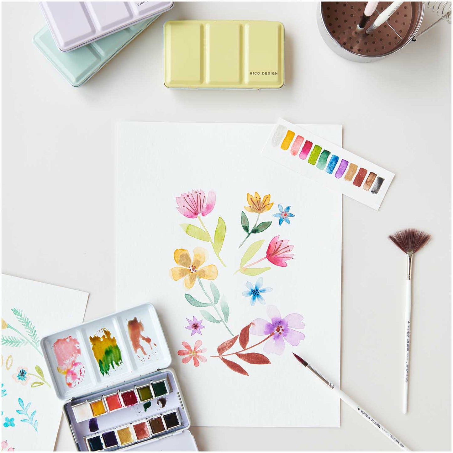 Rico Design- Art Master Aquarell, 12x1/2 Näpfchen