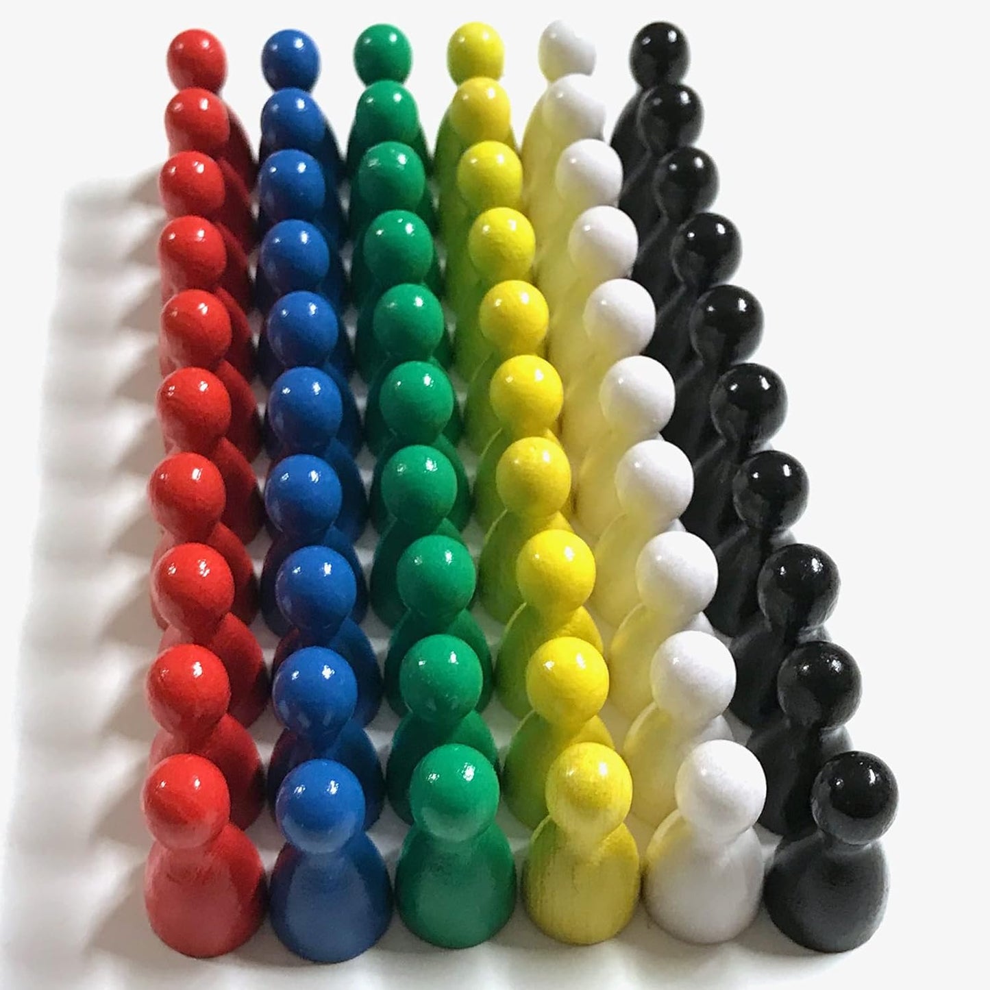 Spieltz Halmakegel aus Holz Standardgröße 12/24 mm, bunte Mischung, 60 Kegel