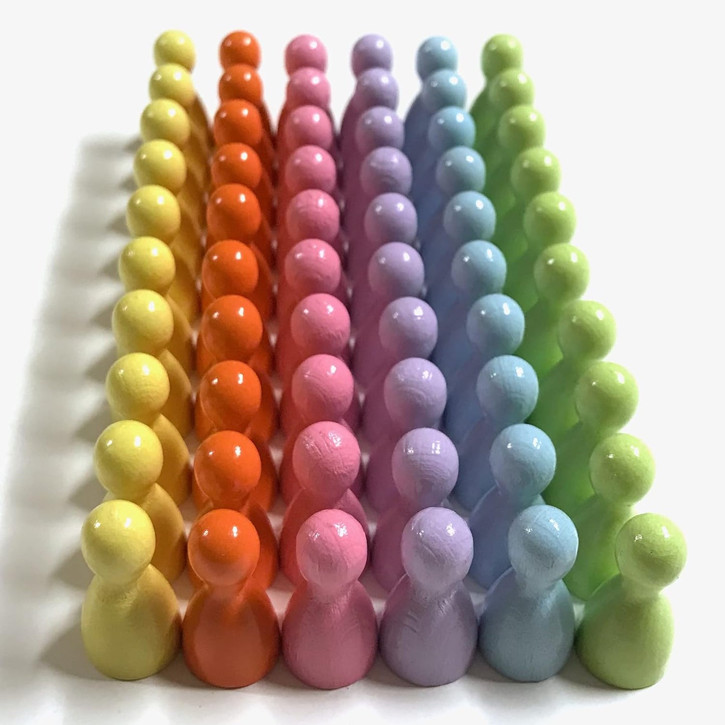 Spieltz Halmakegel aus Holz Standardgröße 12/24 mm, bunte Mischung, 60 Kegel