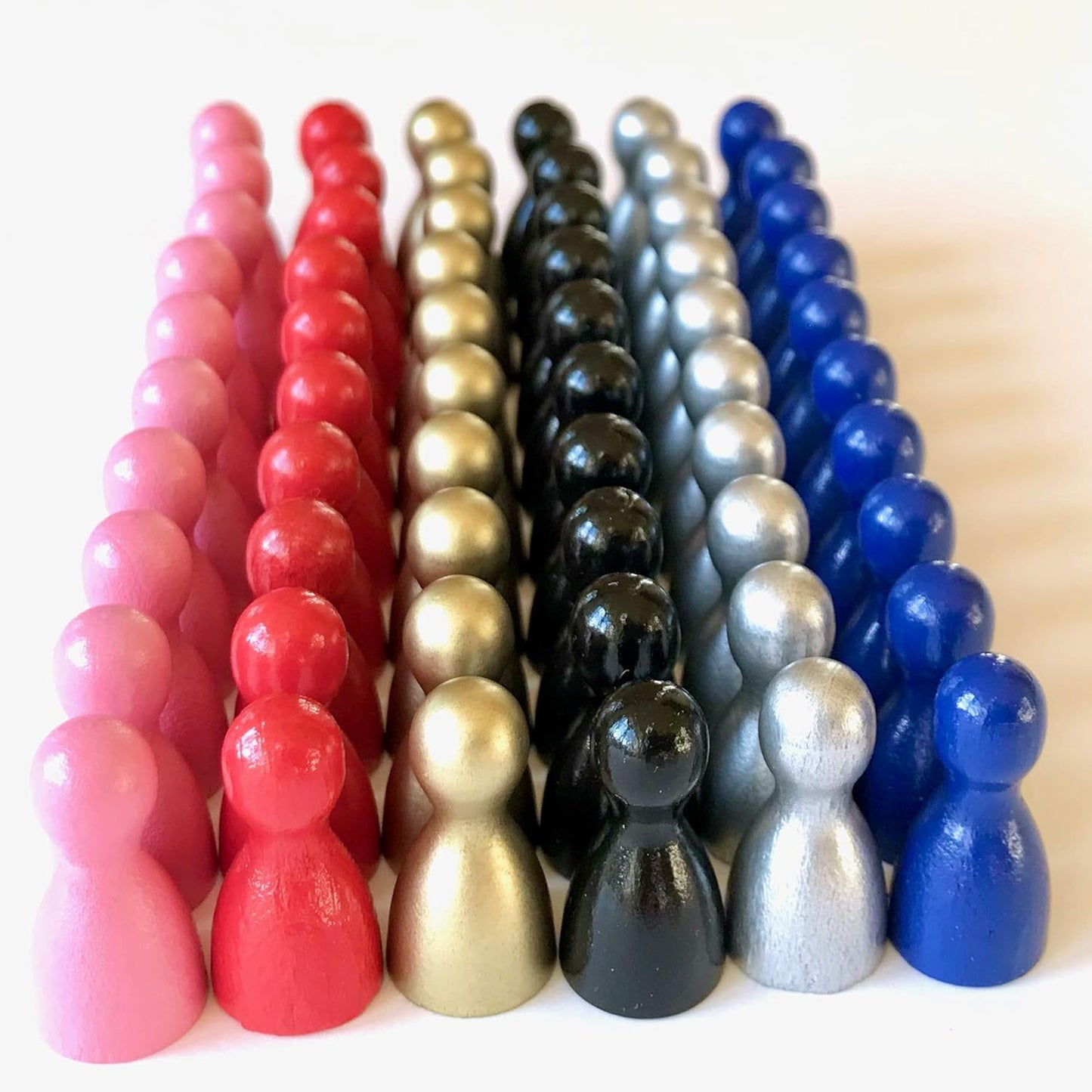 Spieltz Halmakegel aus Holz Standardgröße 12/24 mm, bunte Mischung, 60 Kegel