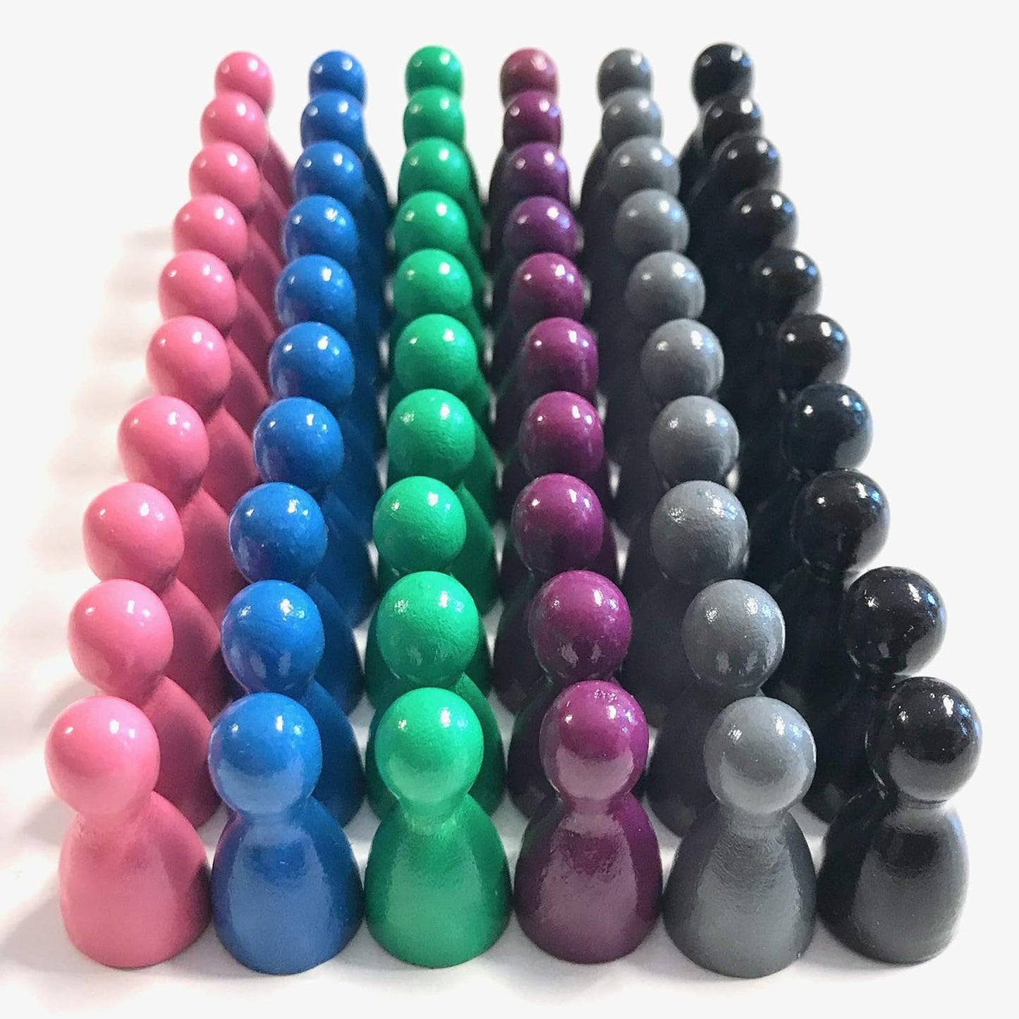 Spieltz Halmakegel aus Holz Standardgröße 12/24 mm, bunte Mischung, 60 Kegel