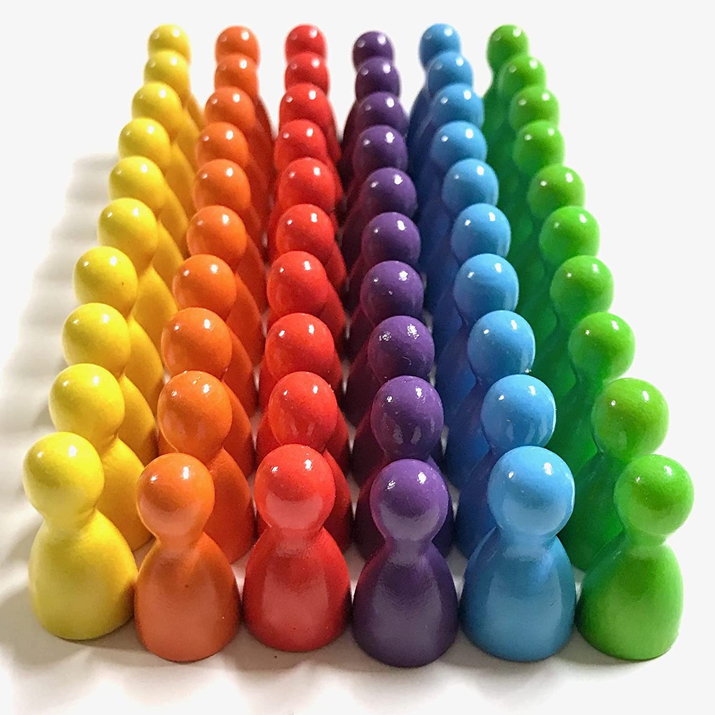 Spieltz Halmakegel aus Holz Standardgröße 12/24 mm, bunte Mischung, 60 Kegel