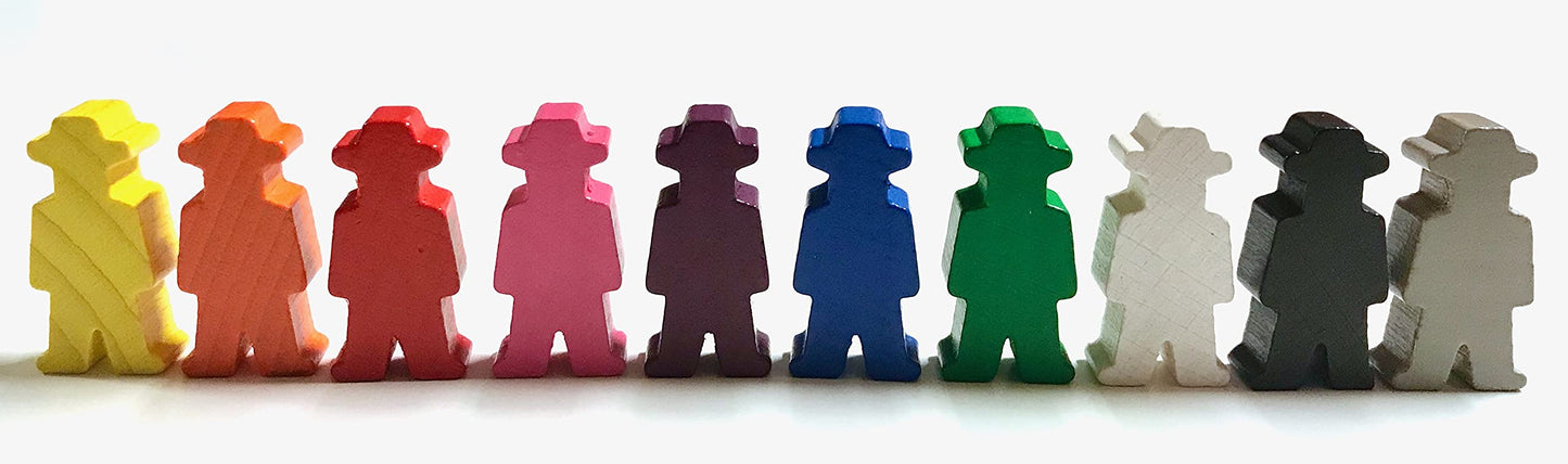 Spieltz Spielfiguren aus Holz, Cowboys / Personen mit Hut 15x30x8 mm, für Brettspiele