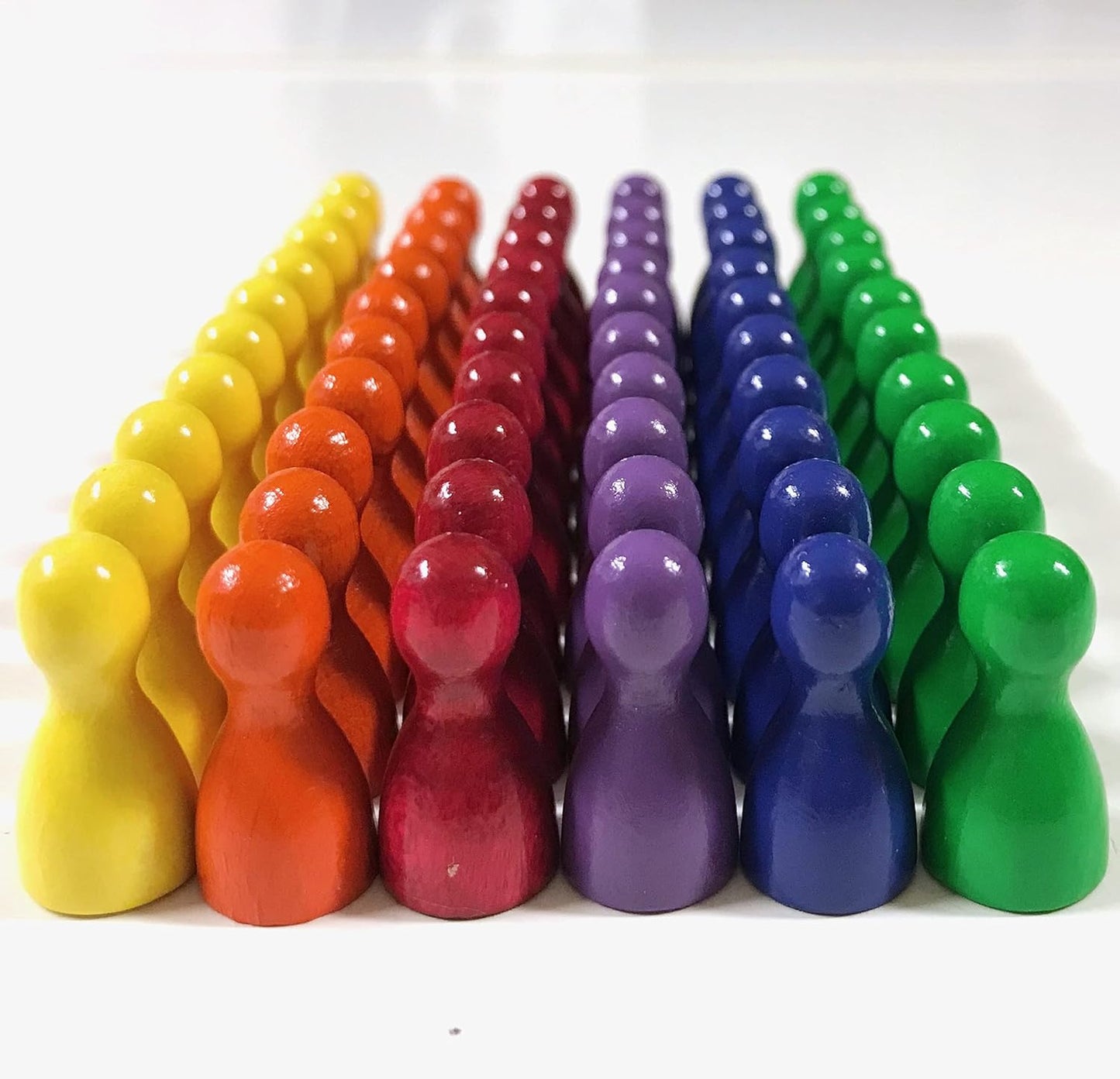 Spieltz Halmakegel aus Holz Standardgröße 12/24 mm, bunte Mischung, 60 Kegel