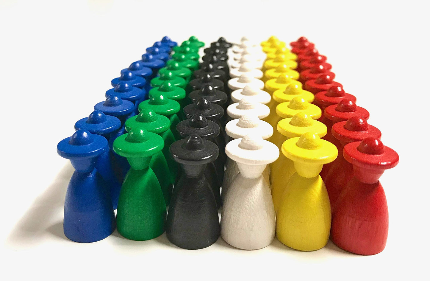 Spieltz Spielfiguren aus Holz, Personen mit Hut 13x13x26 mm, für Brettspiele, farblich gemischt