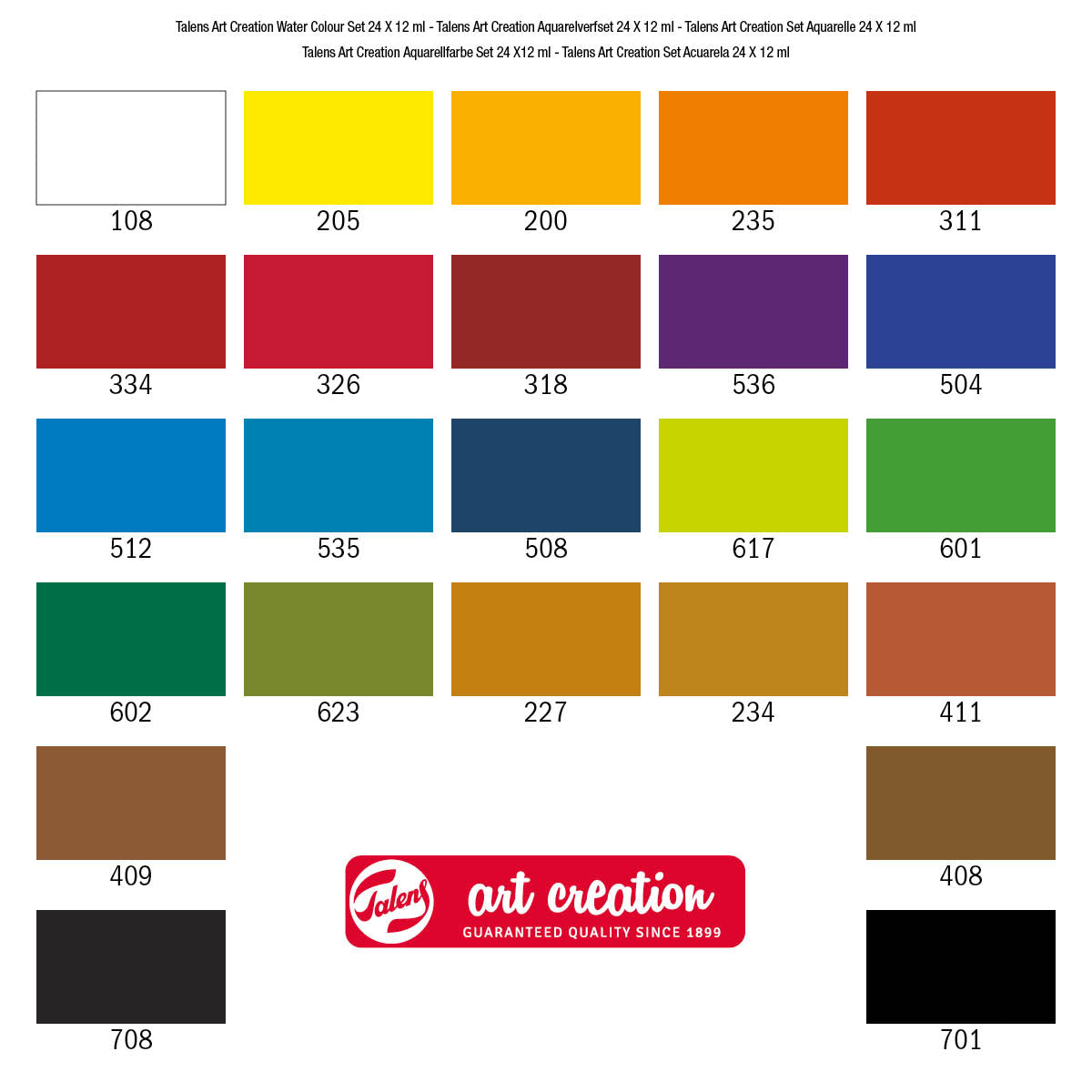 Talens Art Creation- Aquarellfarbe Set 24x 12ml