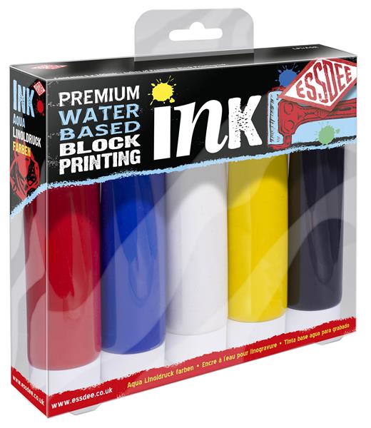 Essdee Premium Linol-Druckfarbe,  Set aus 5 Grundfarben, 5 x 100 ml Tube