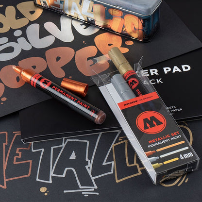 Molotow - Permanent Paint Metallic Marker-Set 4mm (3 Marker)