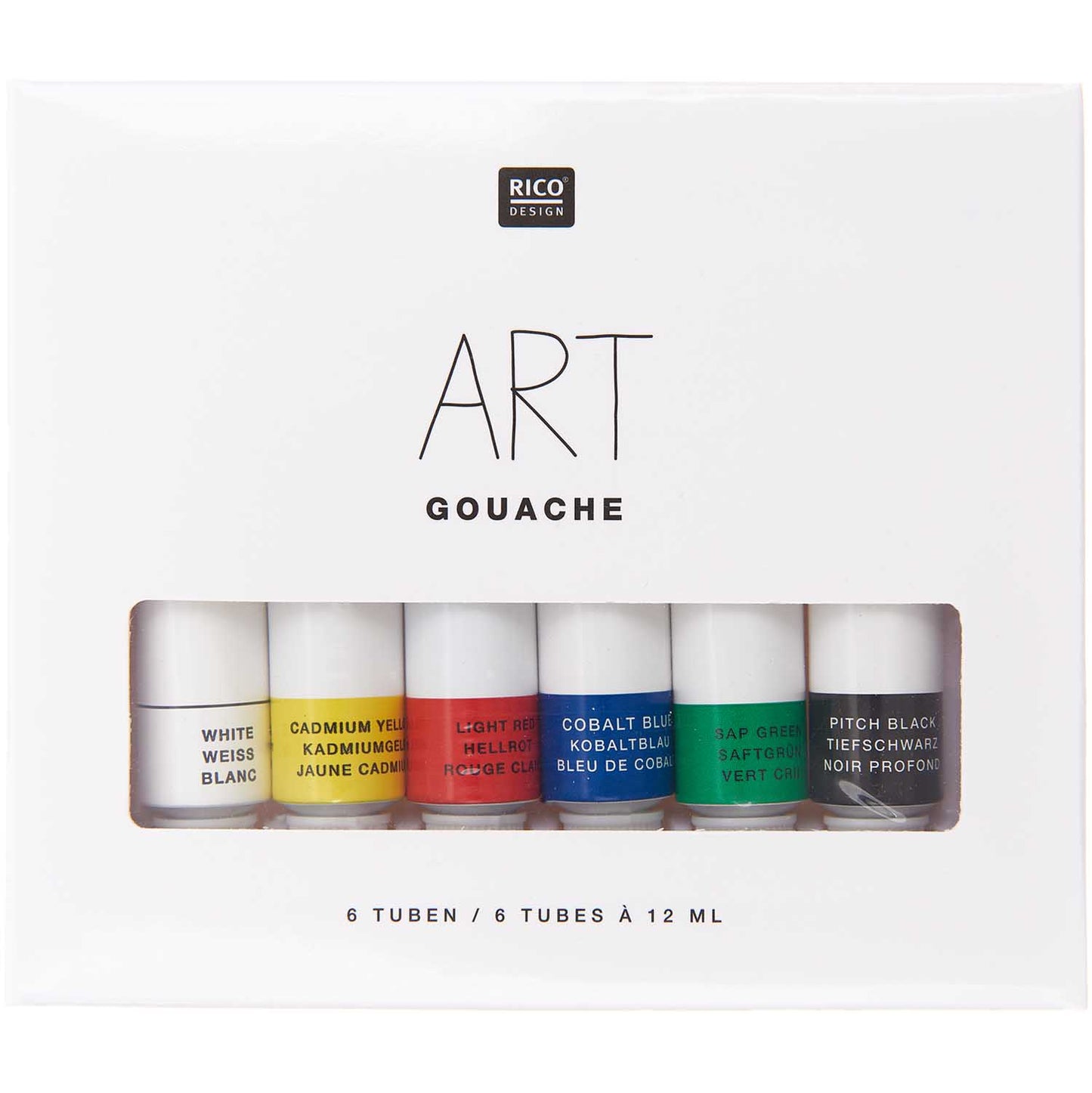 Rico Design- Art Gouache-Set 6x12ml  Basic