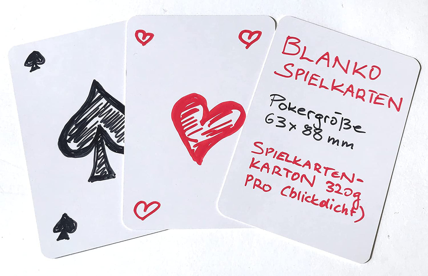 Spieltz Blanko Spielkarten Pokergröße (63x88 mm), lackiert